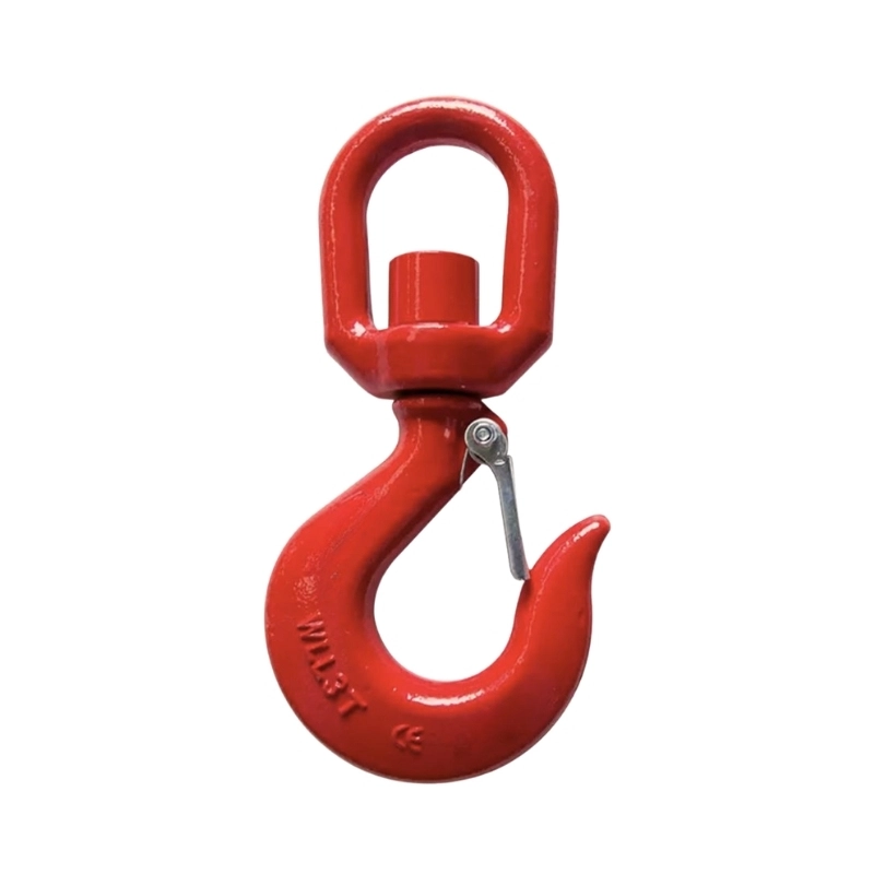 Grade 80 Swivel Eye Sling Hook with 360-degree Rotation and Safety Lock