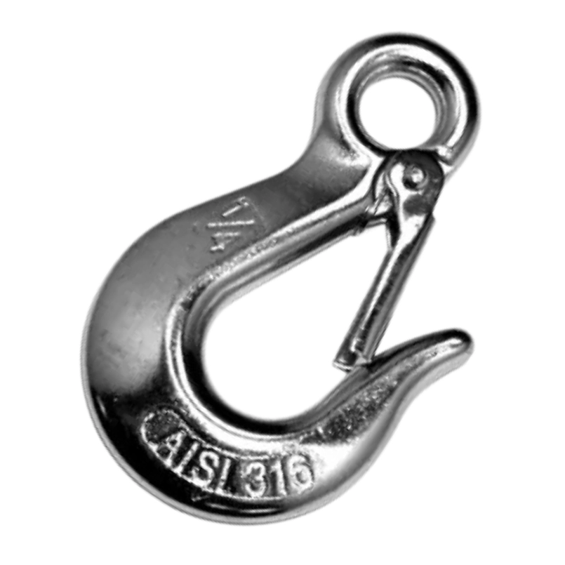 Stainless Steel Eye Slip Hook With Safety Latch