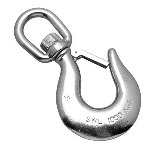 Stainless Steel Swivel Hooks With Safety Latch