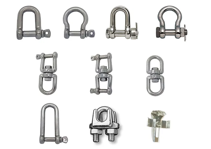 Marine Grade Stainless Steel D-Shackles and Bow Shackles