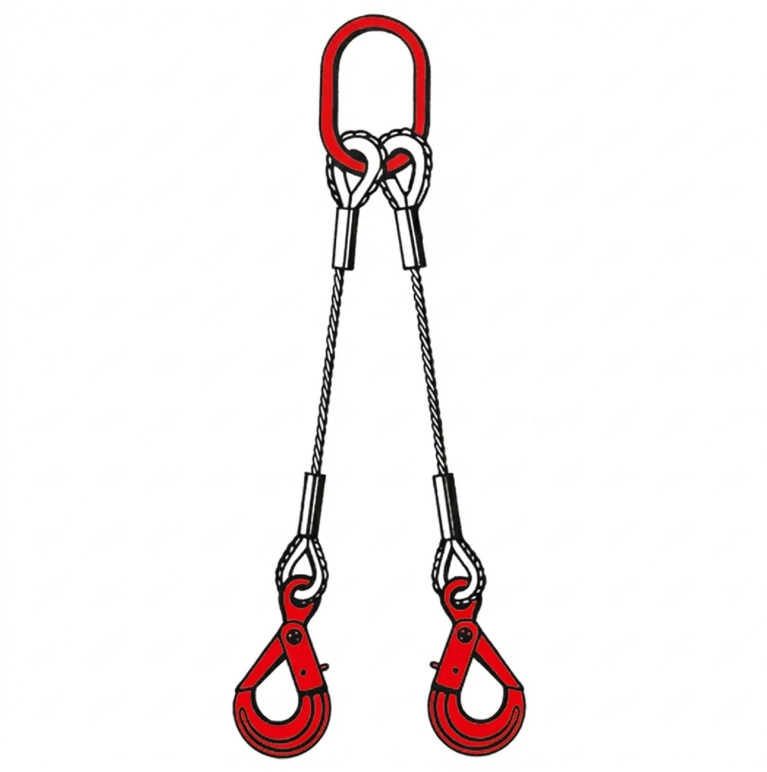 2 Legs Heavy Duty Wire Rope Sling for Construction Rigging