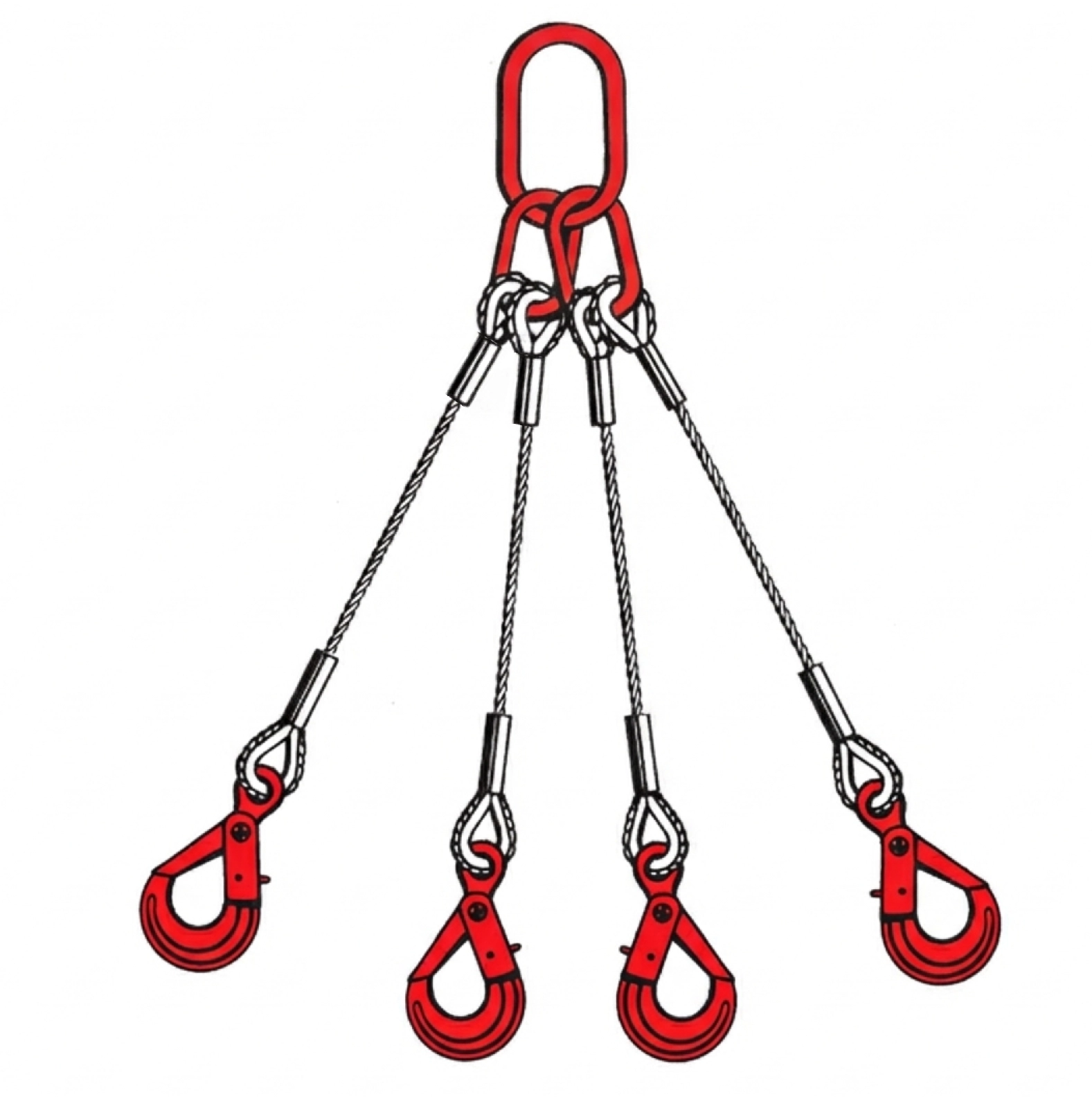 4 Legs High Tensile Wire Rope Sling for Offshore Cargo Handling